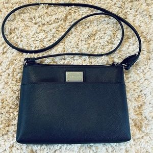 Black Calvin Klein Purse- Saffiano-style Leather